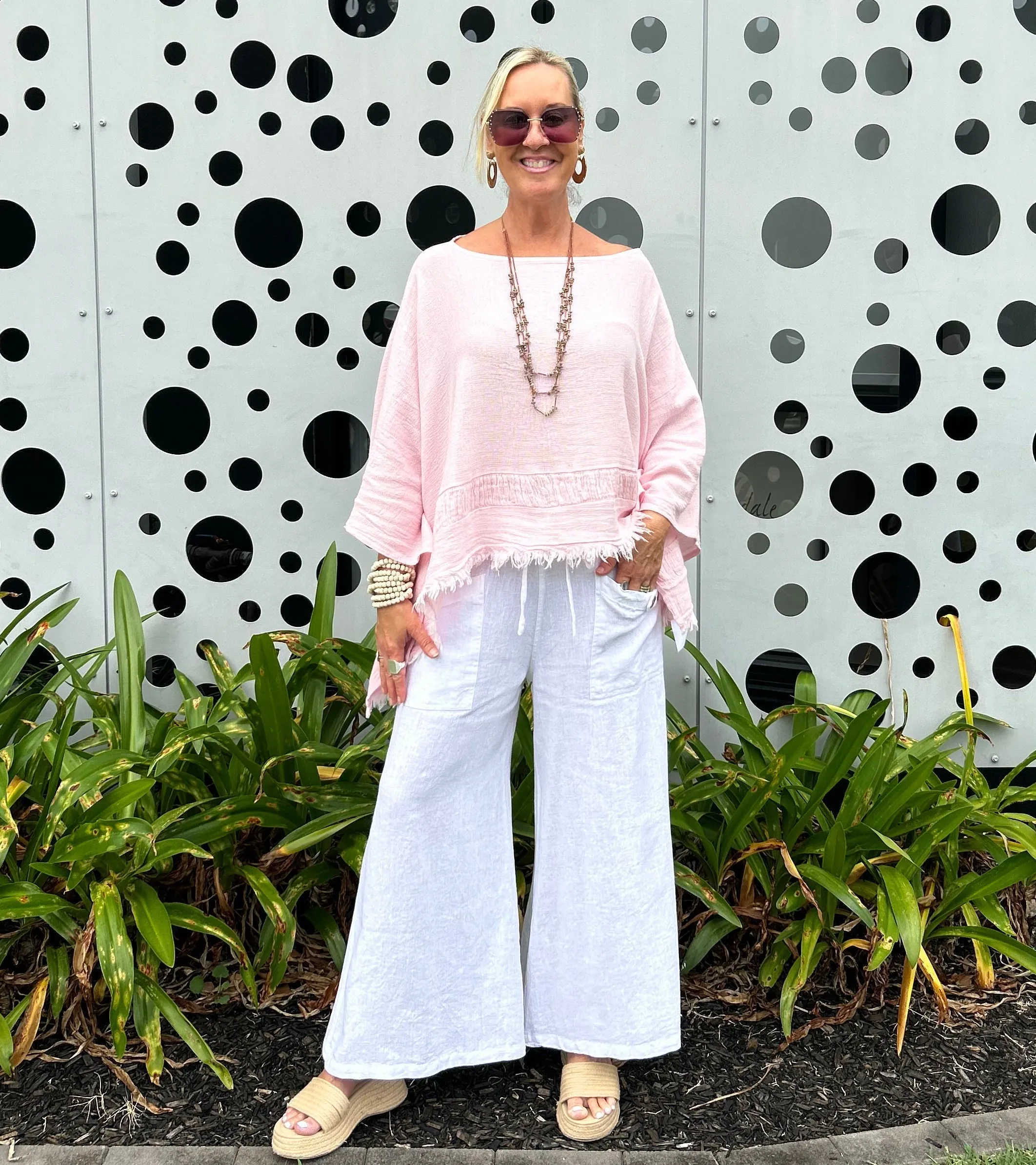 Teegan Linen Top in Tutu