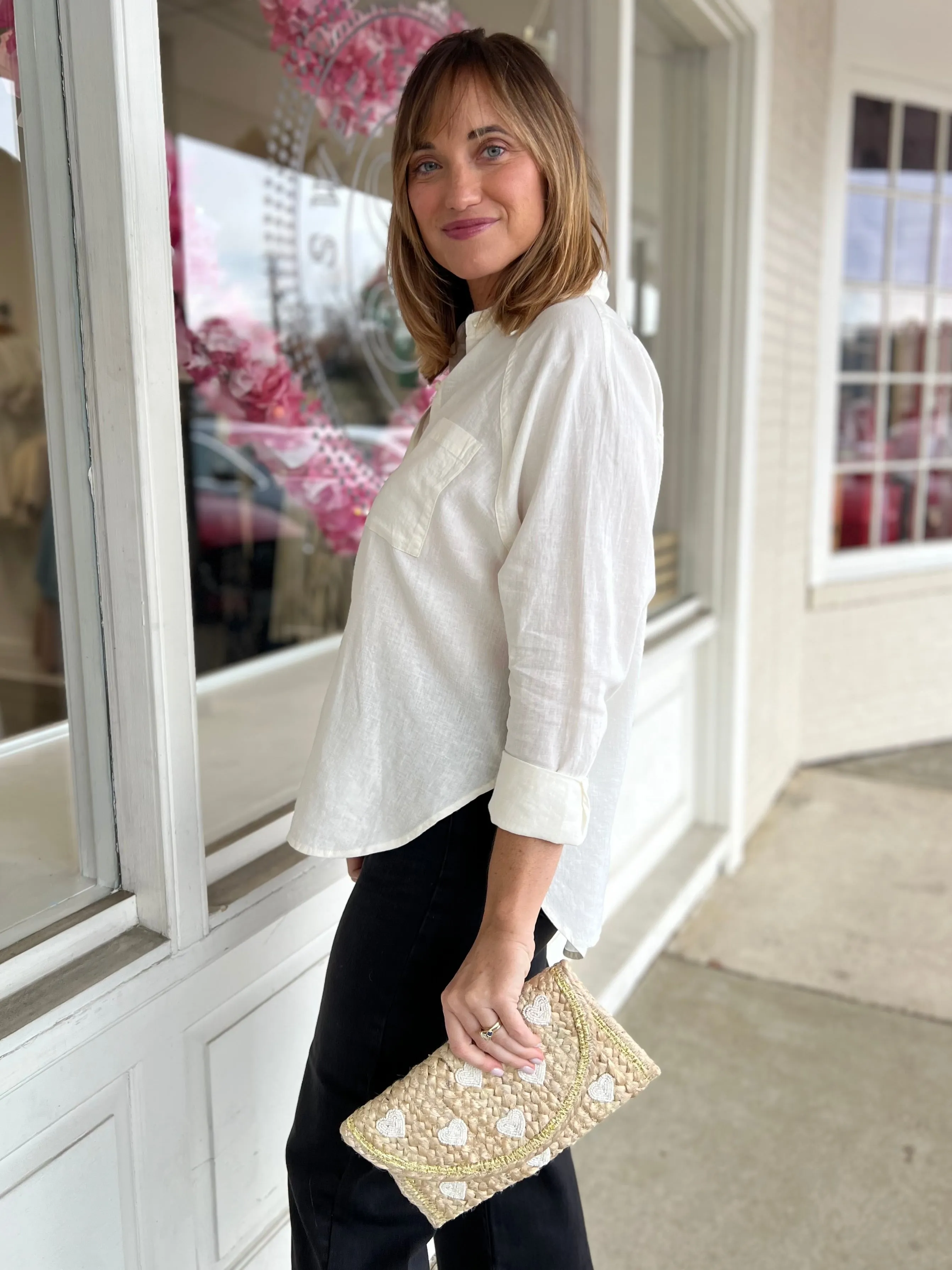 The Perfect Linen Button Front Top