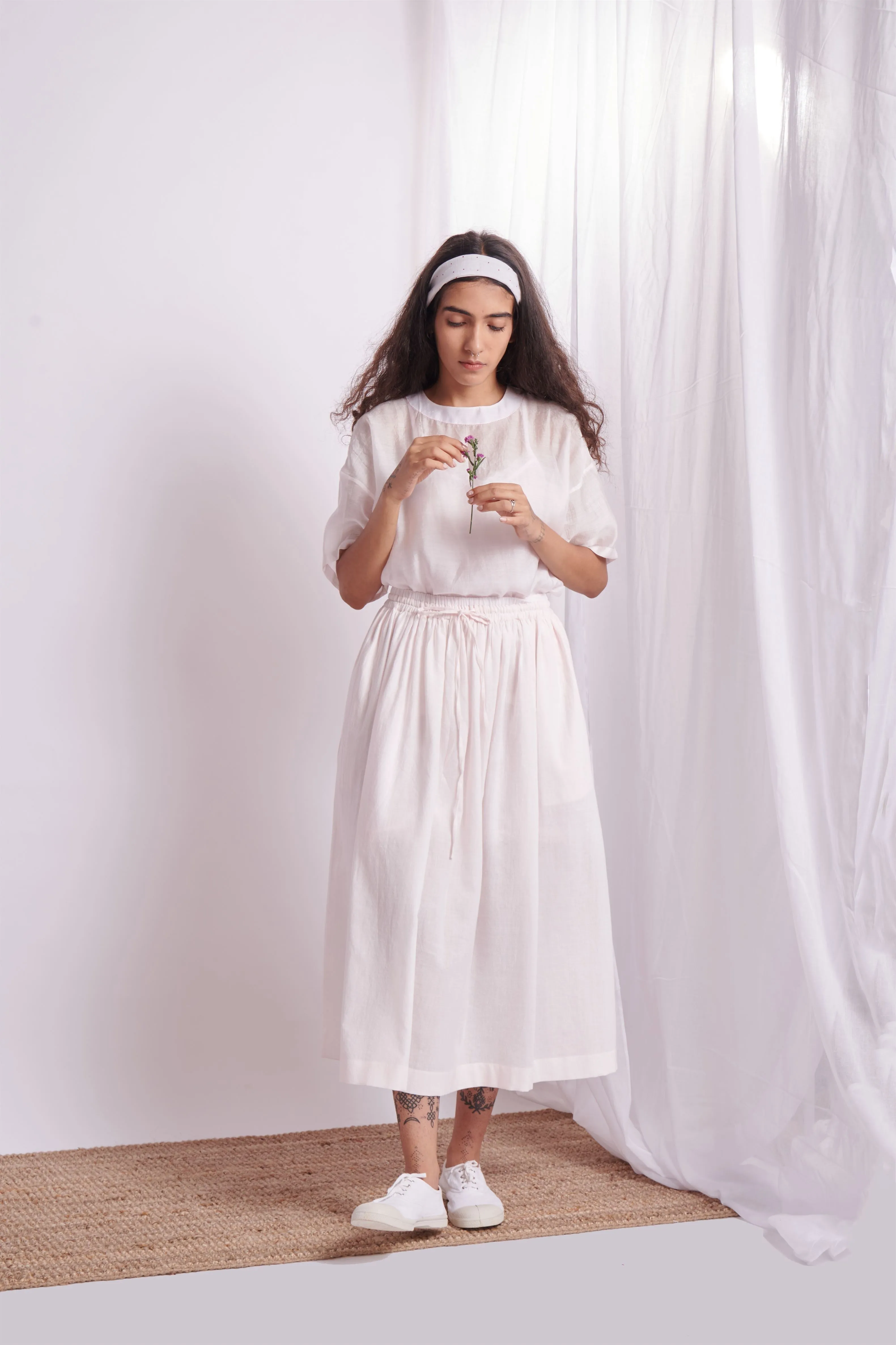 The Plavate I Podushkino Just a cool look Co-ord Set Silk Cotton White,Pink Sky Blue Daily Collection AW22-37
