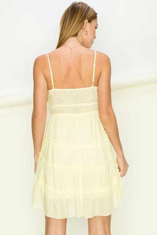 TIE FRONT SLEEVELESS DRESS
