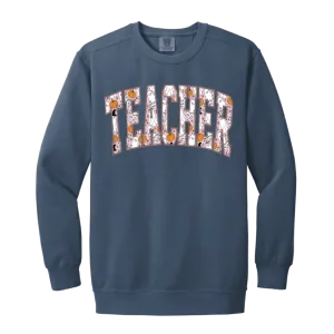 Trendy Halloween Fall Crewneck Sweatshirt – Perfect for Spooky Teachers!