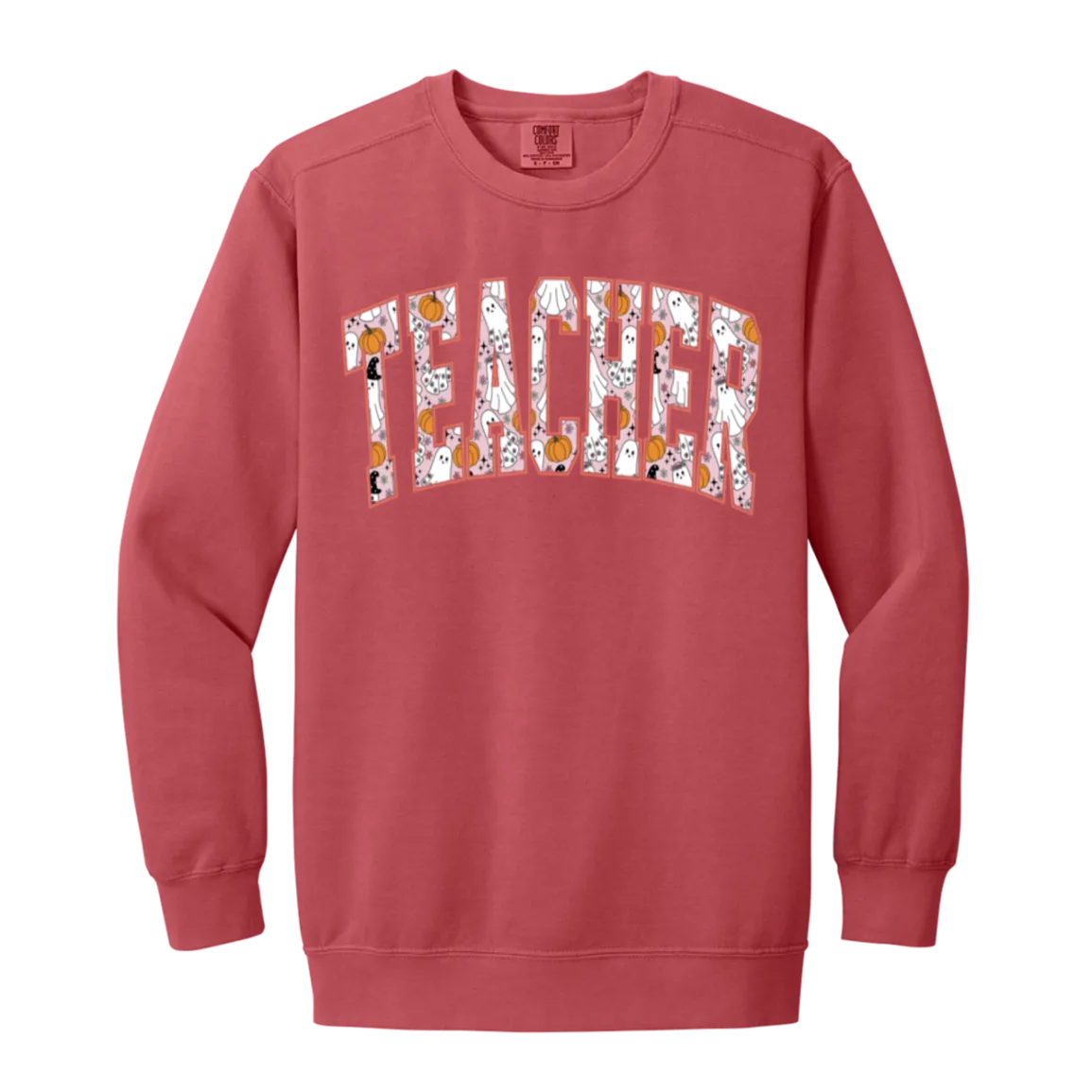 Trendy Halloween Fall Crewneck Sweatshirt – Perfect for Spooky Teachers!