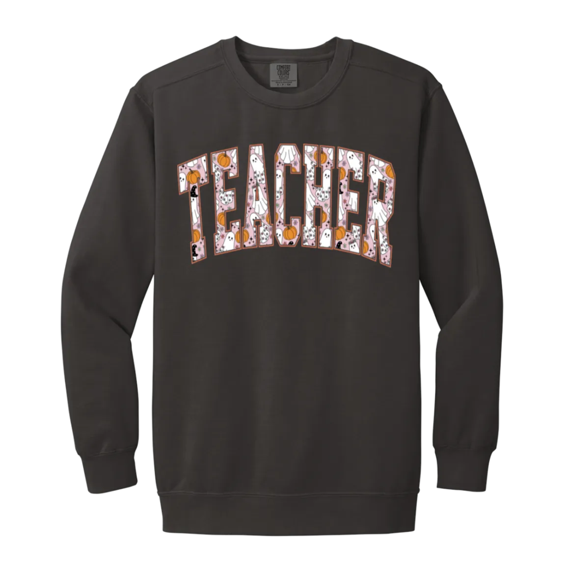Trendy Halloween Fall Crewneck Sweatshirt – Perfect for Spooky Teachers!