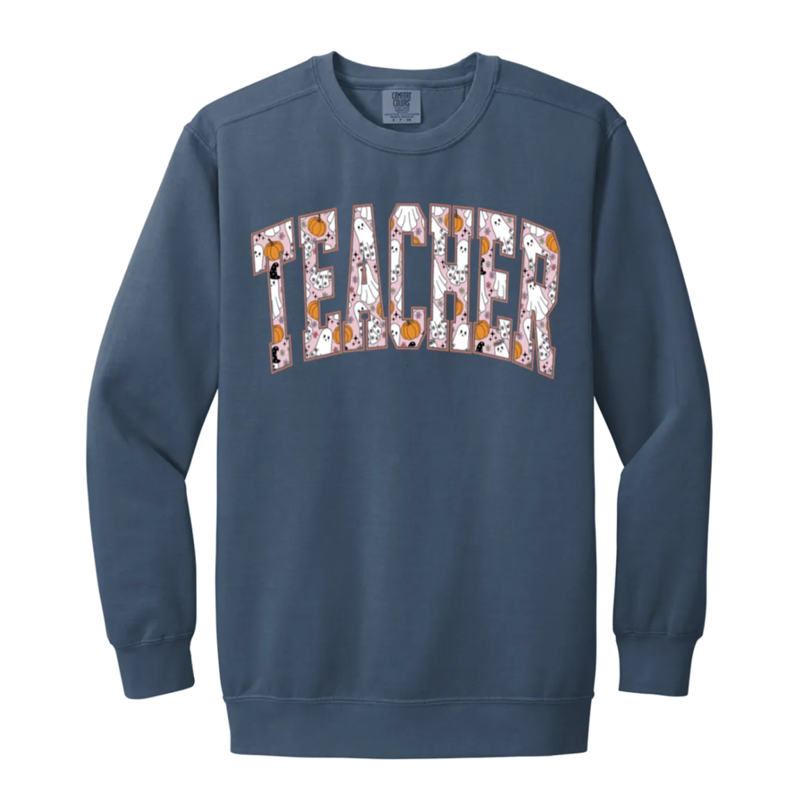 Trendy Halloween Fall Crewneck Sweatshirt – Perfect for Spooky Teachers!