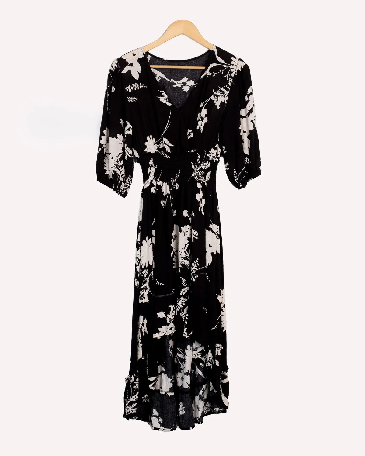 V Neck Asymmetrical Skirt Casual Dress