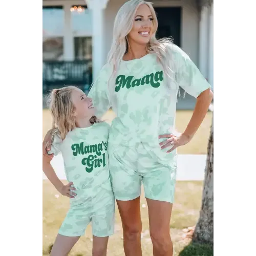 Vibrant Mama Tie-Dye Printed Letter Graphic Lounge Set for Women
