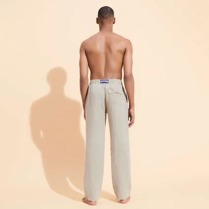 VILEBREQUIN Men Linen Pants Solid Mineral Dye