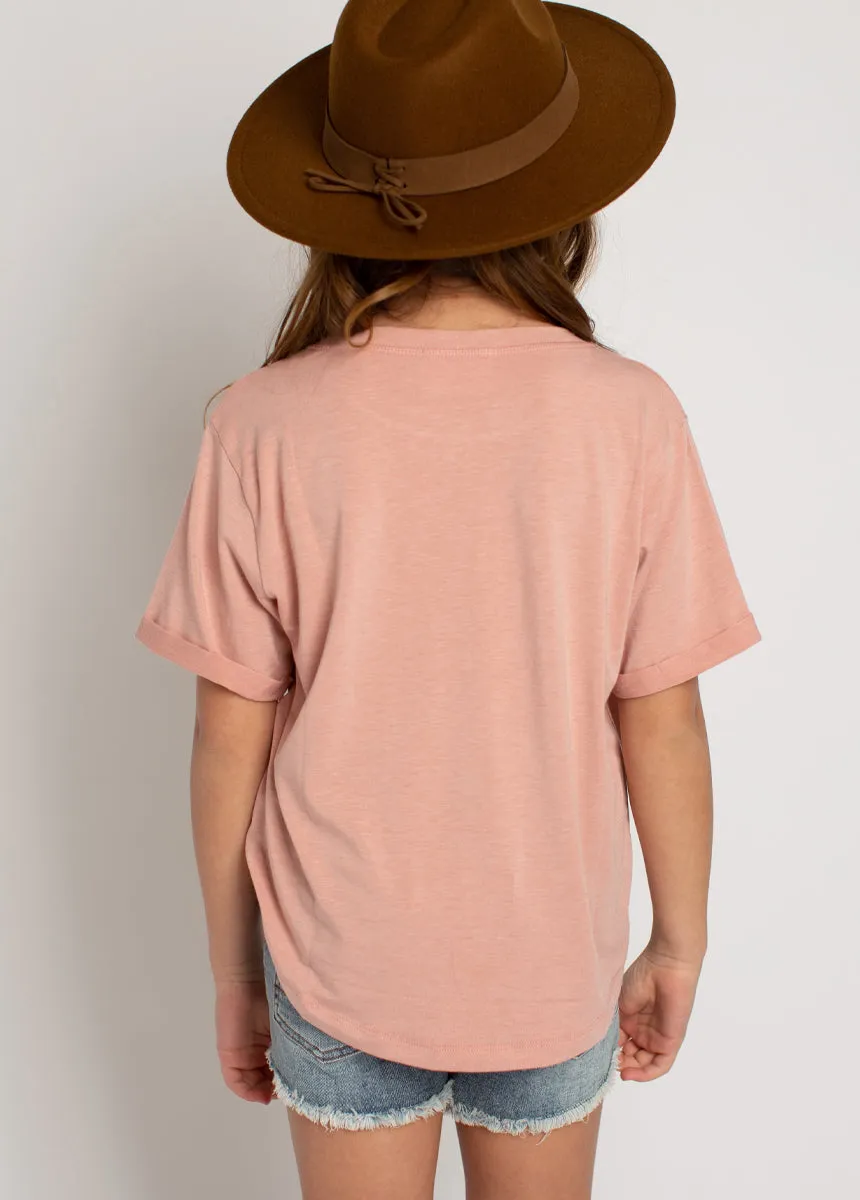 Wildly Grateful Tee in Heather Pink