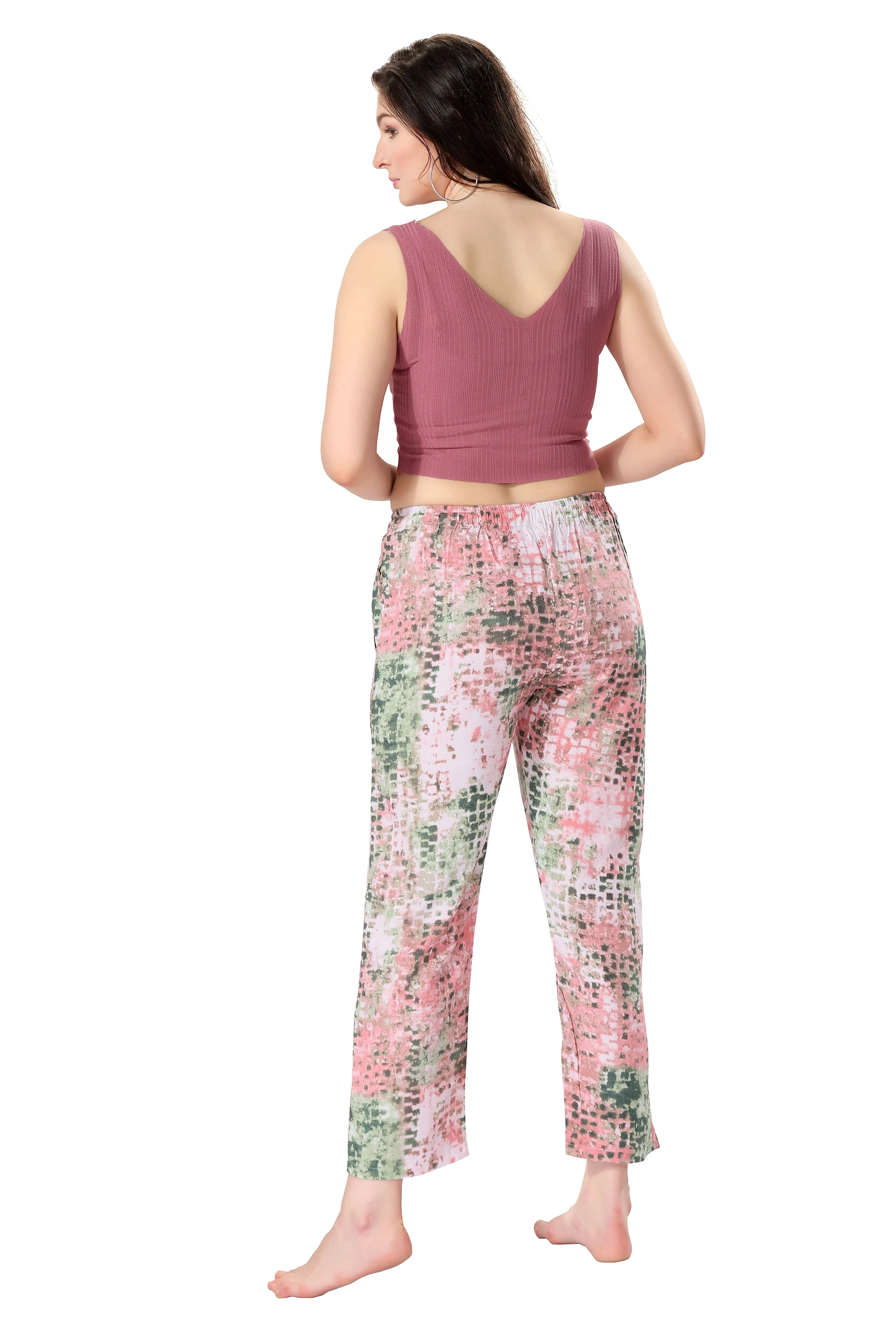Women's Full-Length Premium Rayon Printed Pyjamas