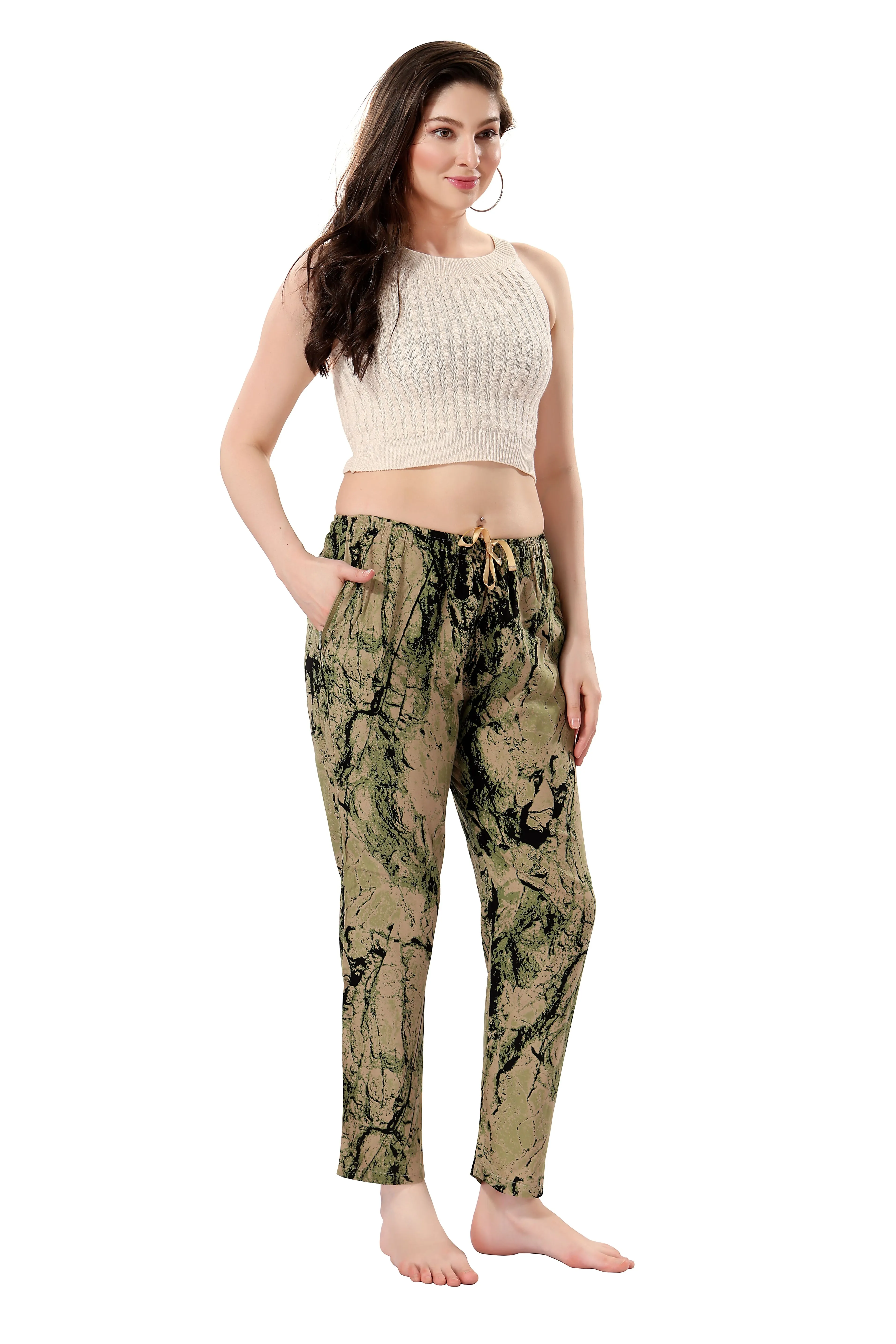 Women's Full-Length Premium Rayon Printed Pyjamas