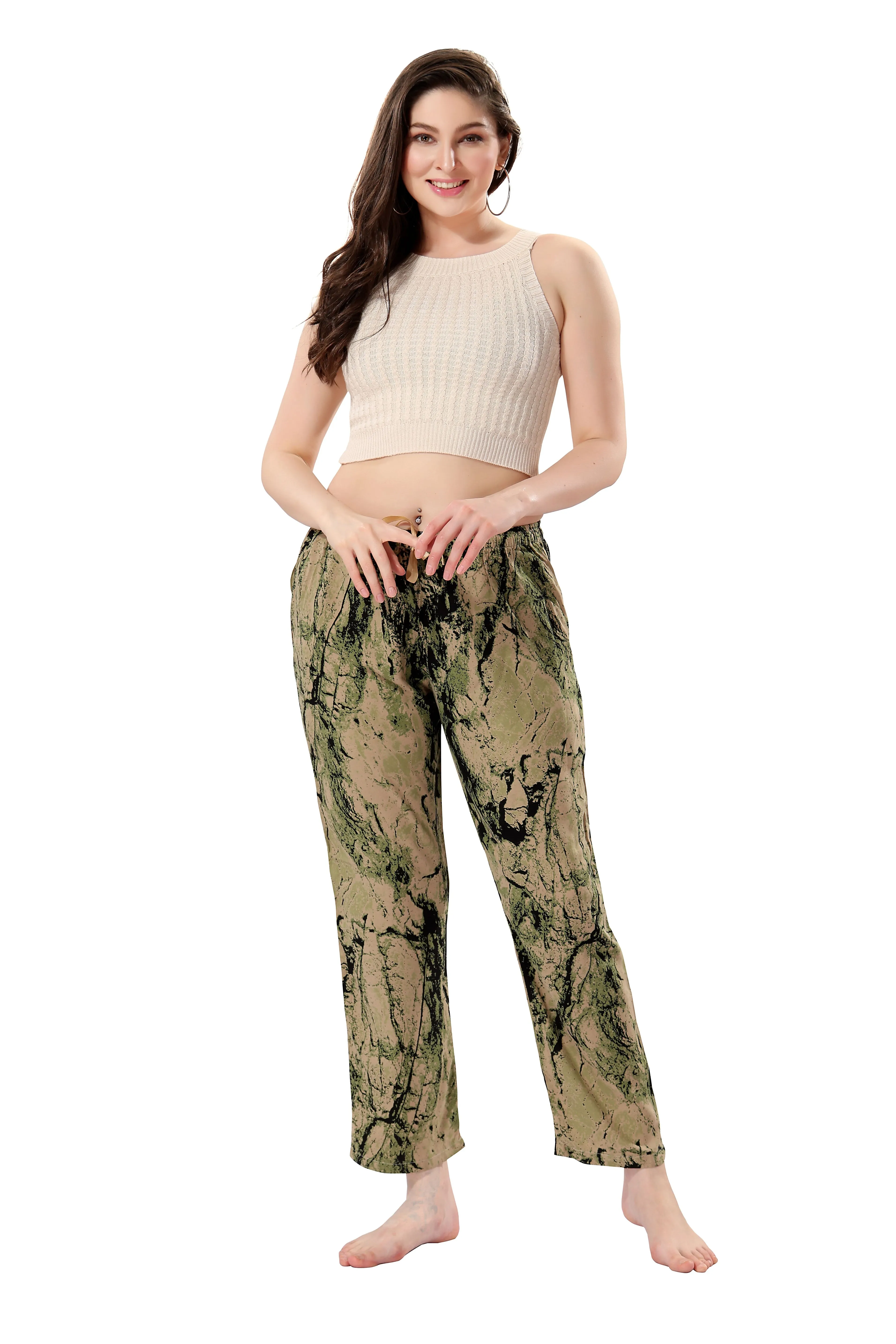 Women's Full-Length Premium Rayon Printed Pyjamas