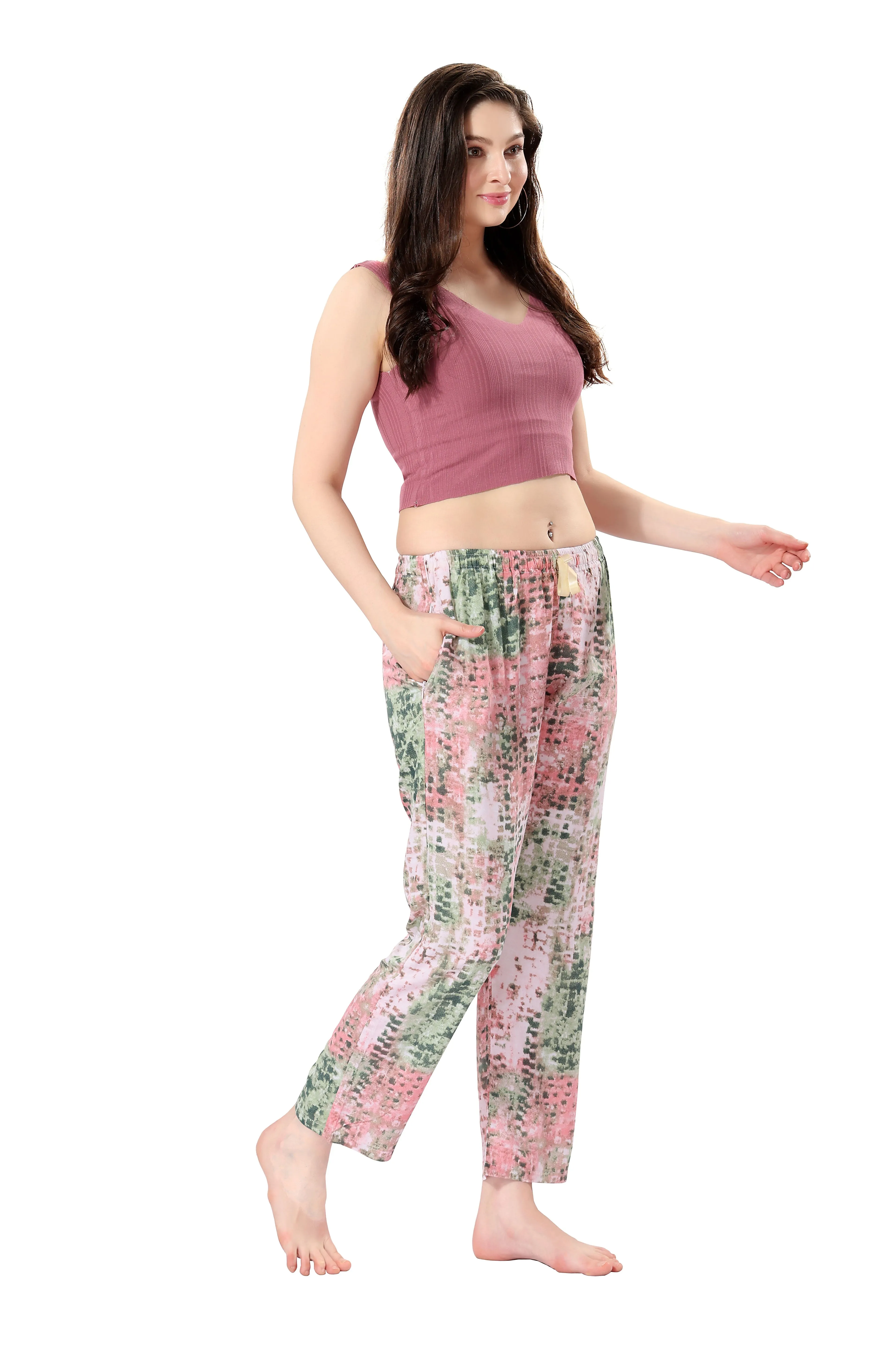 Women's Full-Length Premium Rayon Printed Pyjamas