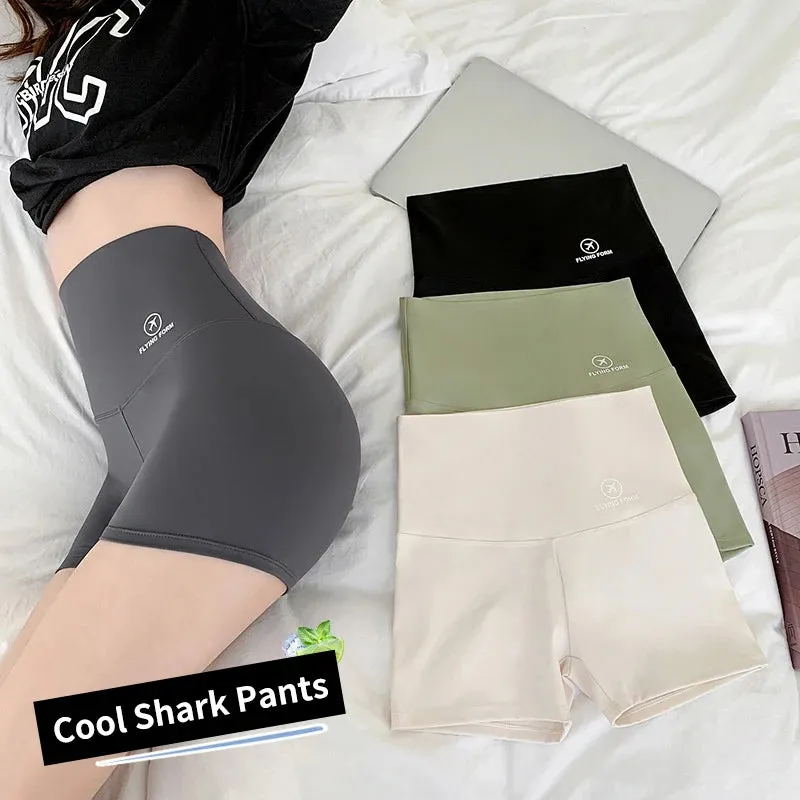 Women's Summer Safety Short Pants - High Waist Seamless Invisible Ice Silk, Ideal for Cycling