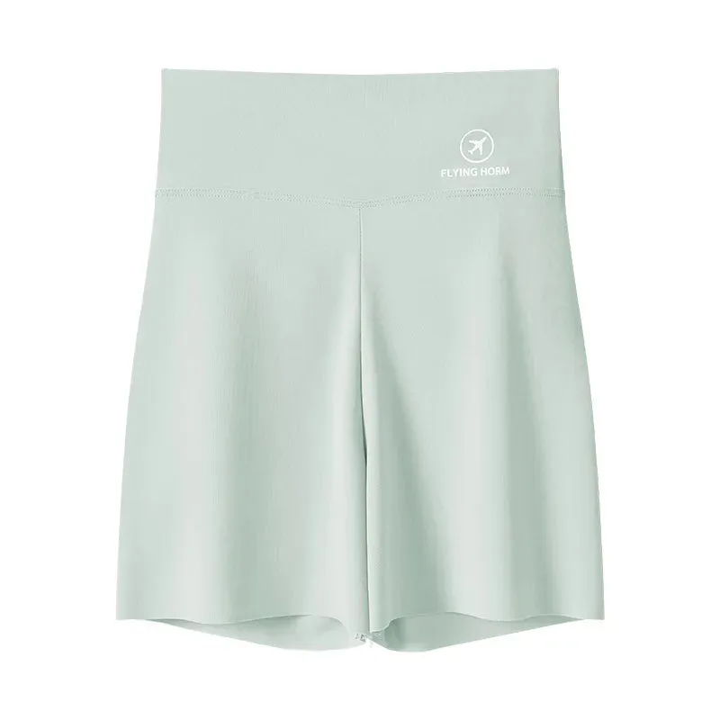 Women's Summer Safety Short Pants - High Waist Seamless Invisible Ice Silk, Ideal for Cycling