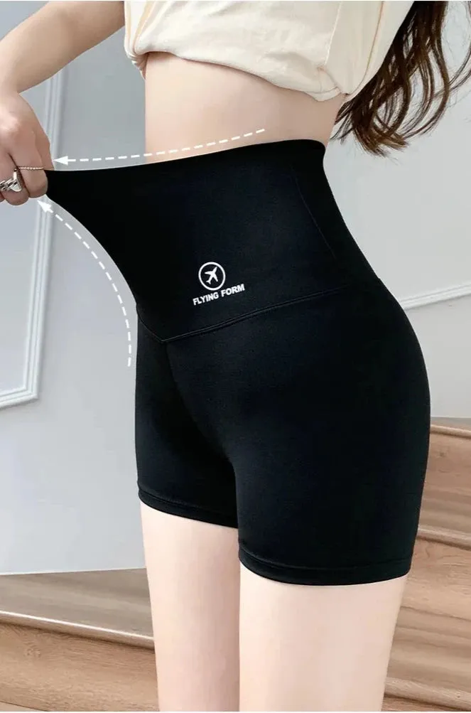 Women's Summer Safety Short Pants - High Waist Seamless Invisible Ice Silk, Ideal for Cycling