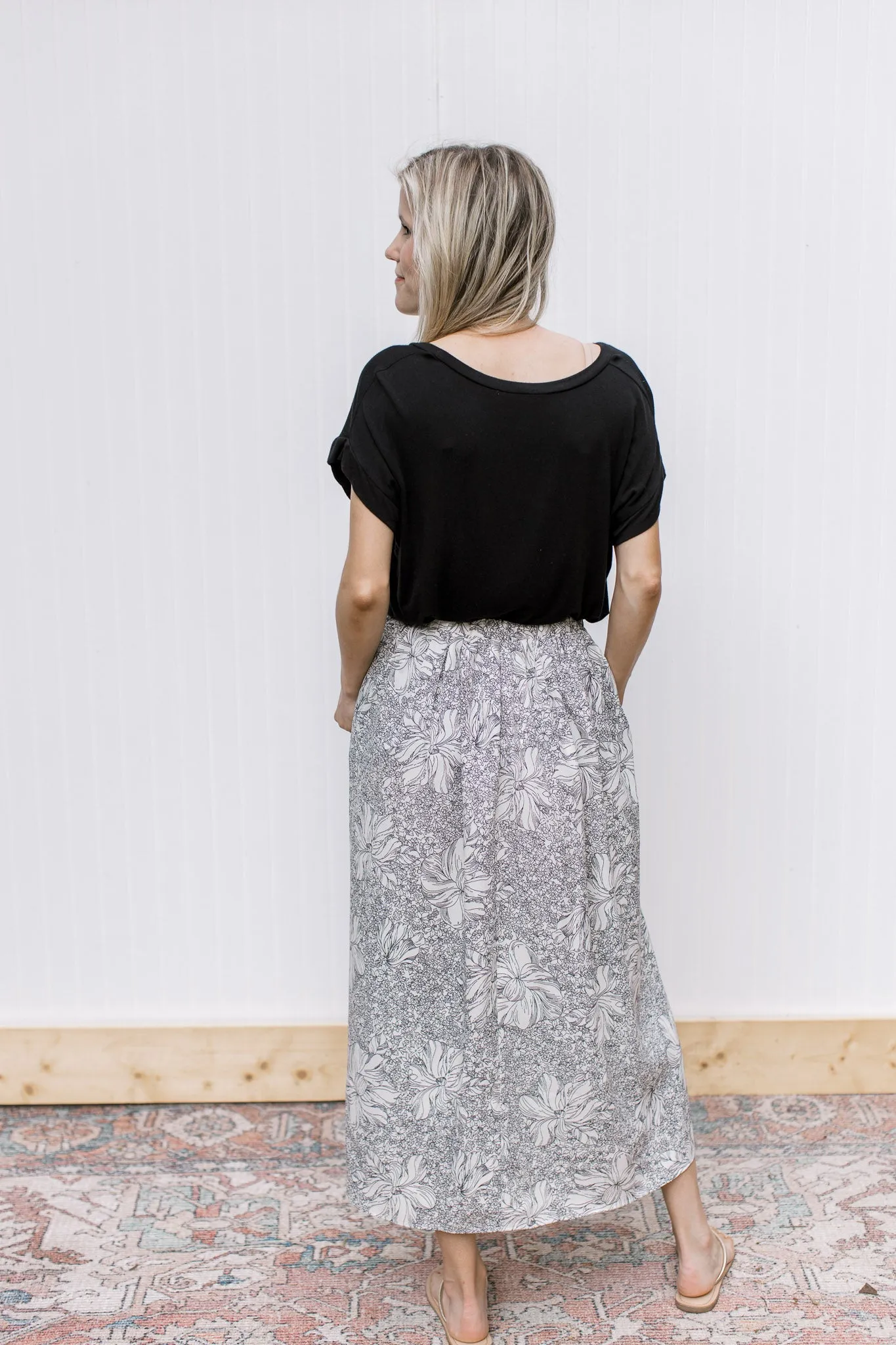 XZ Ivory Black Graphic Skirt