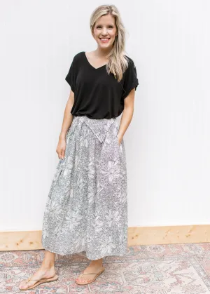 XZ Ivory Black Graphic Skirt