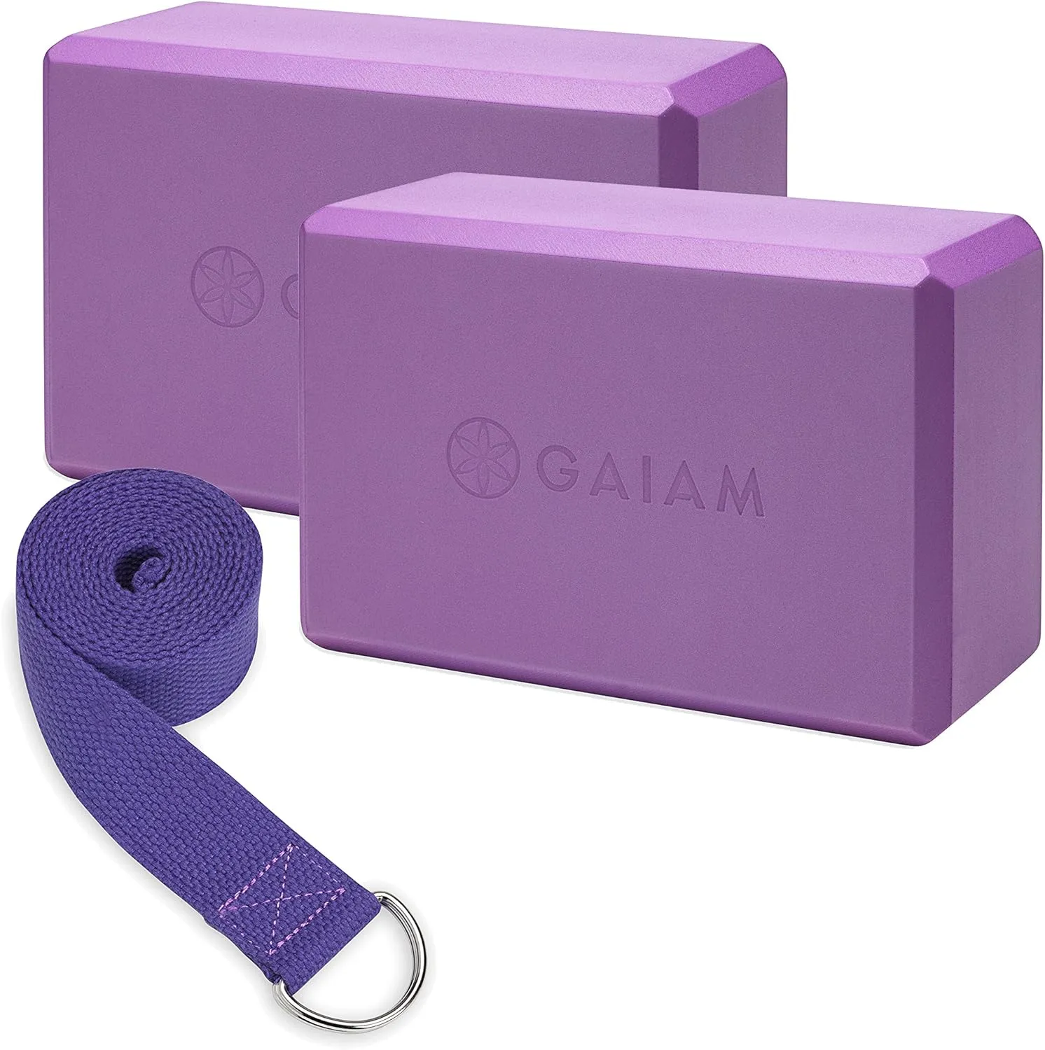 Yoga Block with Strap, Pilates & Yoga Props to Help Extend & Deepen Stretches