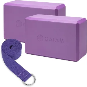 Yoga Block with Strap, Pilates & Yoga Props to Help Extend & Deepen Stretches